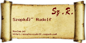 Szopkó Rudolf névjegykártya